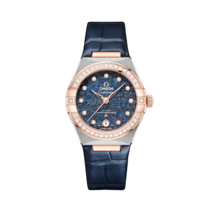 Omega Constellation 29mm Steel Sedna Gold Blue Aventurine Watch