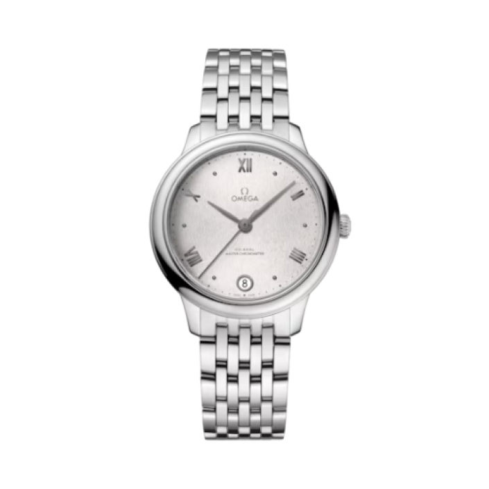 Omega De Ville Prestige 34 mm Automatique avec Cadran Argenté et Bracelet en Acier