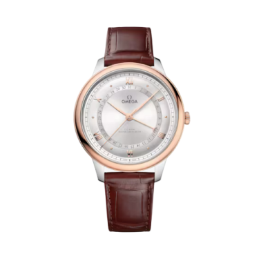 Omega De Ville Prestige 42 mm steel and Sedna gold alligator watch