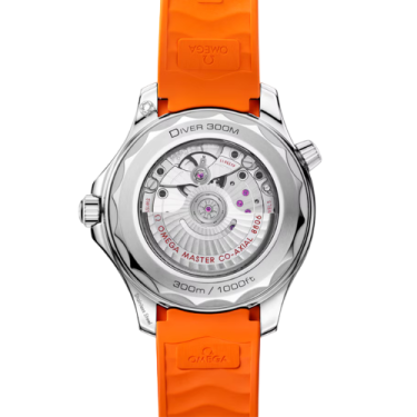 Omega Seamaster Diver 300M 42 mm Automático con Esfera Negra y Correa de Caucho Naranja