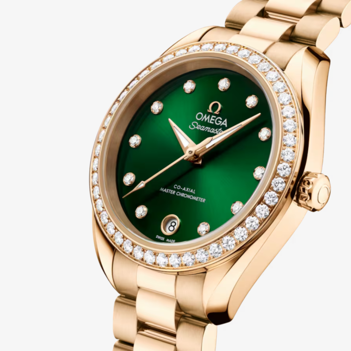Reloj Seamaster Aqua Tierra 150M oro Moonshine™ y diamantes 30mm Omega