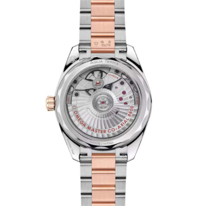 Omega Seamaster Aqua Terra Shades 34 mm en acier et or Sedna