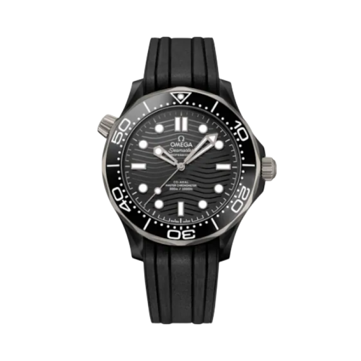 Omega Seamaster Diver 300M Black Ceramic 43.5mm Rubber Strap Watch