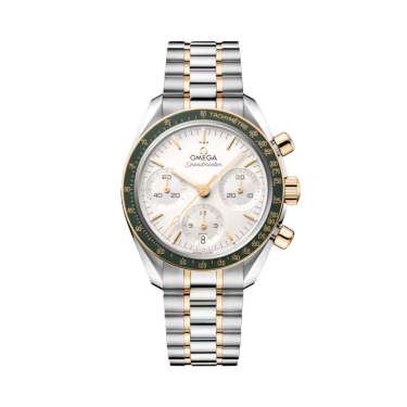Omega Speedmaster 38 Moonshine Gold Green Bezel Chronograph