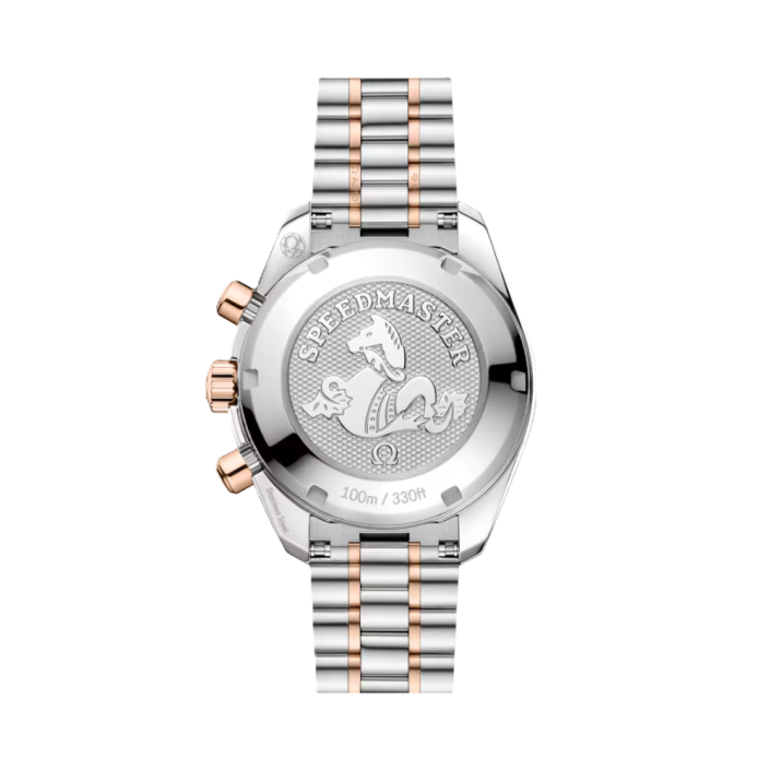 Omega Speedmaster 38 Sedna Gold Ivory Brown Chronograph