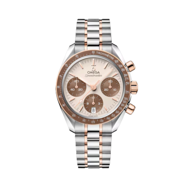 Omega Speedmaster 38 Sedna Gold Ivory Brown Chronograph