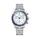 Omega Speedmaster 38 White Lacquer Blue Ceramic Chronograph