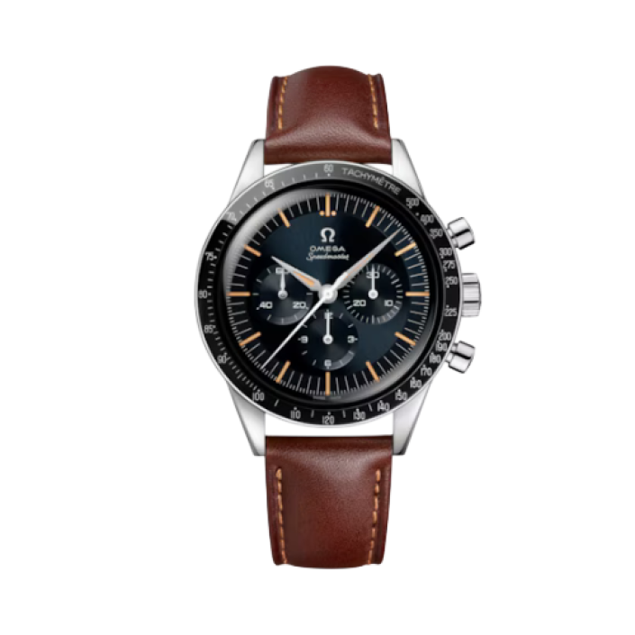 Omega Speedmaster First Omega in Space 39.7mm Steel Brown Leather Watch