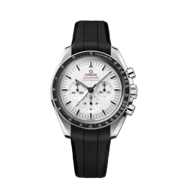 Omega Speedmaster Moonwatch Professional 42 mm avec cadran blanc, bracelet en caoutchouc