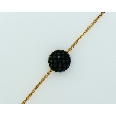 PINK GOLD WITH BLACK DIAMONDS BRACELET SUISSA JOIERS