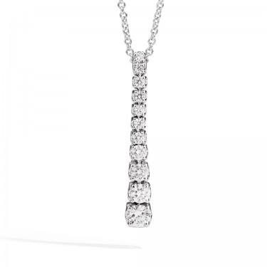 Stepped pendant in 18 kt white gold and brilliant-cut diamonds Recarlo  