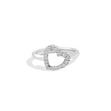 Anell en forma de cor d'or blanc de 18 qt amb diamants talla brillant Recarlo