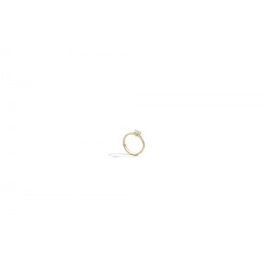 Anillo de oro amarillo de 18 qt con diamante en forma de corazón talla brillante Anniversary Recarlo