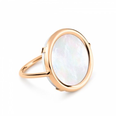 Bague Nacre DISC RING 18k or rose GinetteNY