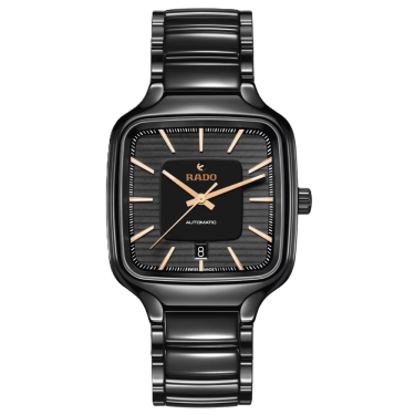 Rado True Square Automatic Black Ceramic Watch 38mm
