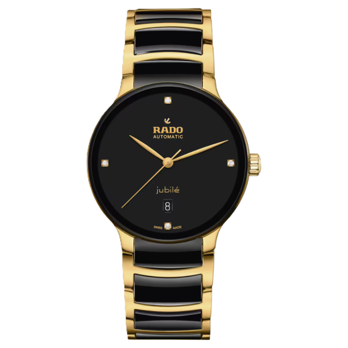 Rado Centrix Automatic Diamonds Black Ceramic Watch 39.5mm
