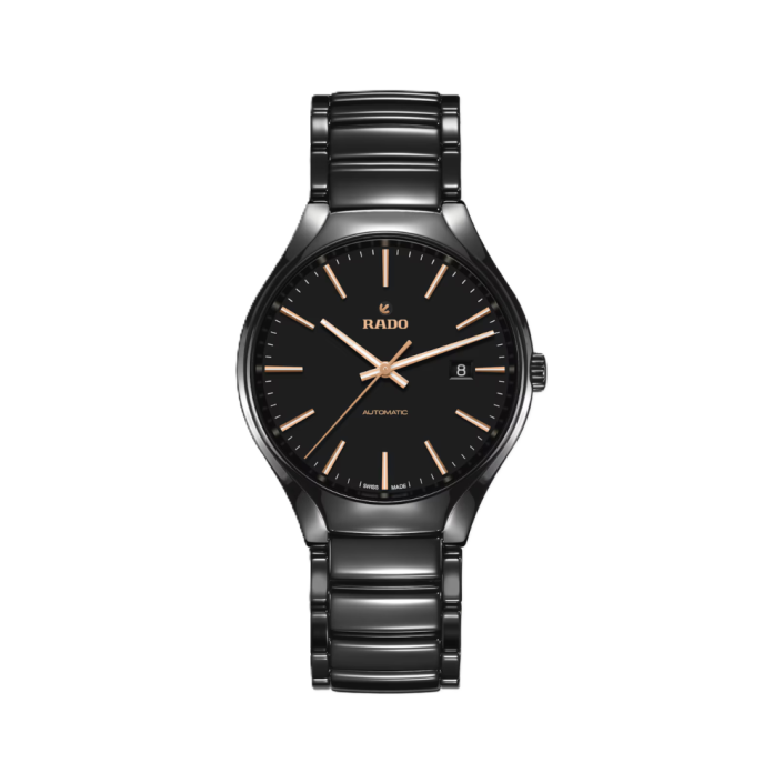 Rado true round automatic black rose gold r27056162