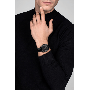 Rado True Square Automatic Black Ceramic Watch 38mm