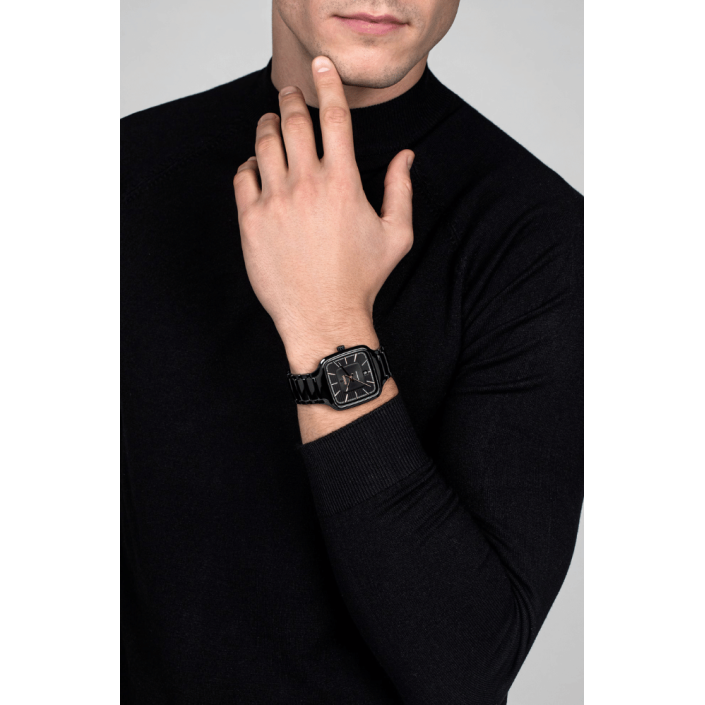 Rado True Square Automatic Black Ceramic Watch 38mm