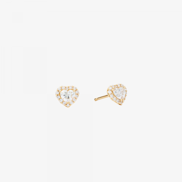 Love Yellow Gold Earrings with Diamonds Recarlo 