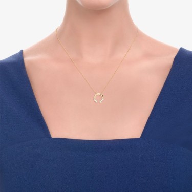 Recarlo Anniversary Love necklace in yellow gold with diamonds