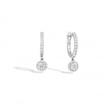 Boucles d'oreilles Halo en or blanc 18 carats et diamants de Recarlo E01BO018