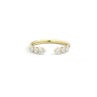 Anell obert en or blanc de 18 kt amb sis diamants en forma de cor Anniversary More de Recarlo