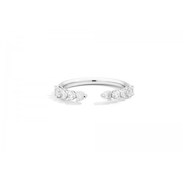 Open Ring in 18K White Gold with Ten Heart-Shaped Diamonds Anniversary More from Recarlo