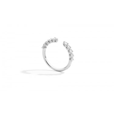 Open Ring in 18K White Gold with Ten Heart-Shaped Diamonds Anniversary More from Recarlo