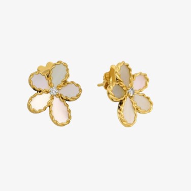 Pendientes Jasmine con una flor, diamantes y nácar Roberto Coin