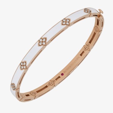 Bracelet Love in Verona en or blanc avec émail et diamants Roberto Coin