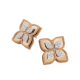 Roberto Coin Princess Flower Diamond Rose Gold Earrings