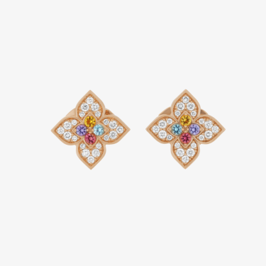 Boucles d'oreilles en or rose avec diamants et pierres précieuses Roberto Coin 