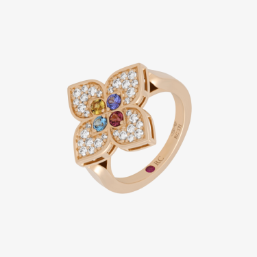 Anell Princess Flower en or rosa amb diamants Roberto Coin