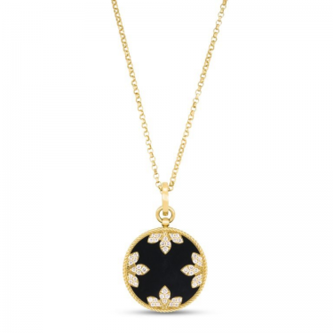 Collaret Venetian Medallions amb diamants i jade negre 