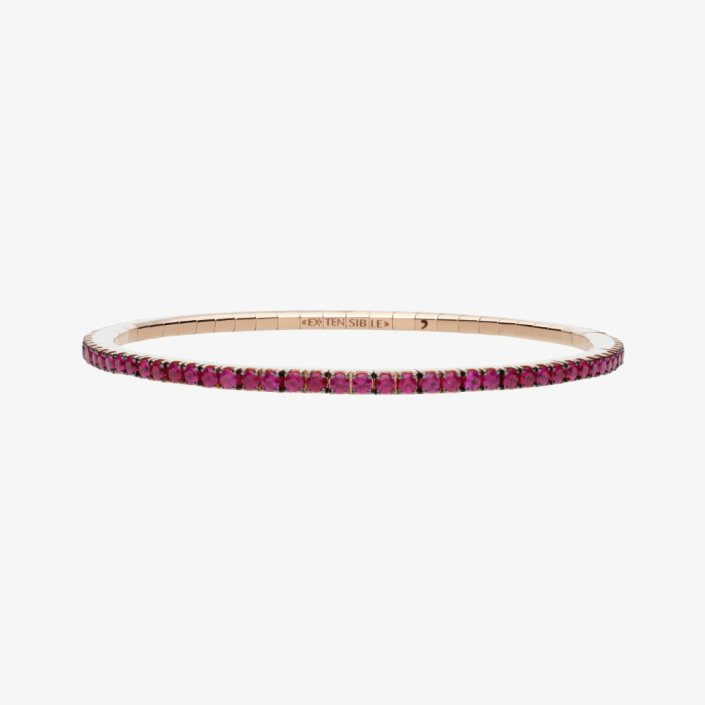 Bracelet extensible en or rose et rubis Roberto Demeglio