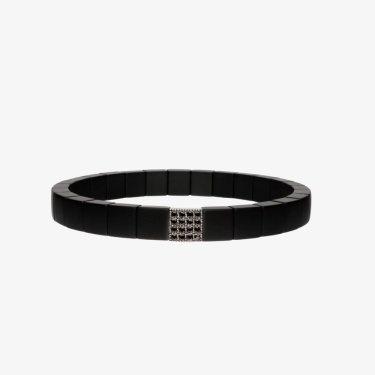 Polsera or blanc ceràmica negra amb diamant negre Roberto Demeglio