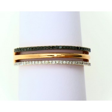 PINK GOLD RING & DIAMONDS W/B SUISSA JOIERS