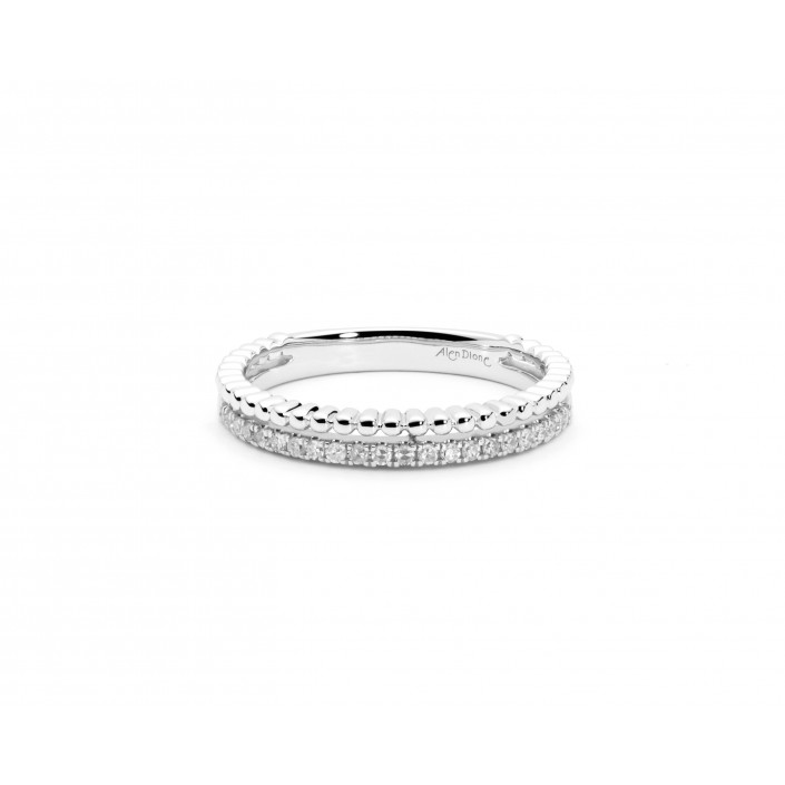 S-929 / B080KA ANELL D'OR BLANC I DIAMANTS 0,14 CT SUISSA JOIERS