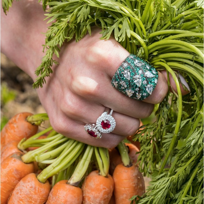 Suïssa Joiers rings with diamonds and colored gemstones