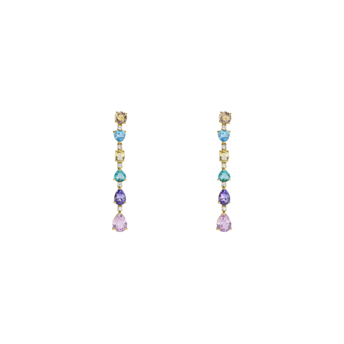 Pendientes SUISSA mix piedras oro amarillo 18kt a01-30-320mix1-00