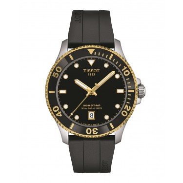 Steel Pvd yellow gold watch black dial 40 mm Seastar 1000 Tissot