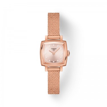 Rellotge Acer PVD Or rosa & Diamants Esfera color Crema Lovely Square Tissot
