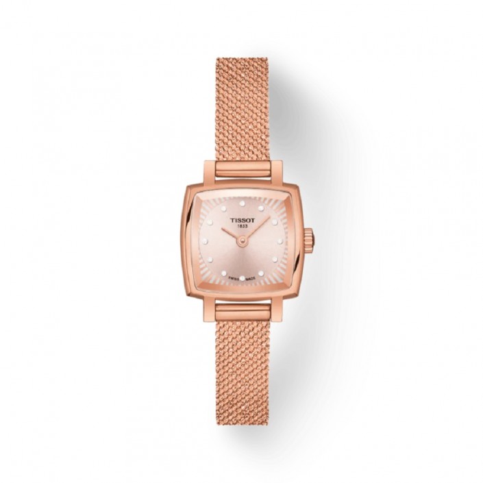 Rellotge Acer PVD Or rosa & Diamants Esfera color Crema Lovely Square Tissot