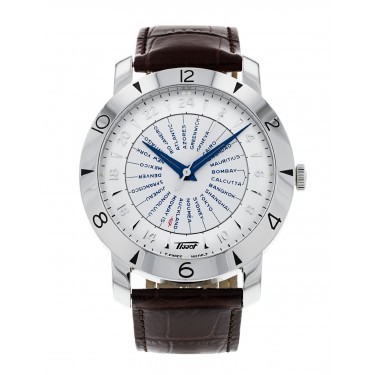 T0786SL STEEL & WHITE DIAL LEATHER 43 MM AUTOMATIC 160TH ANNIVERSARY HERITAGE NAVIGATOR TISSOT 
