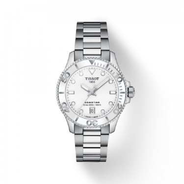 Steel watch white dial Seastar 1000 Tissot