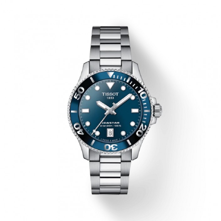 Steel watch blue dial Seastar 1000 Tissot