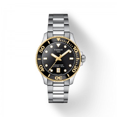 Steel watch PVD yellow gold Seastar 1000 Tissot 