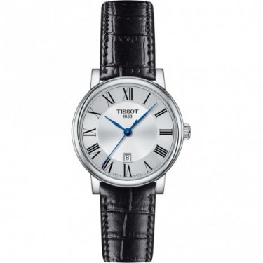 T1224SSL STEEL & SILVER DIAL-LEATHER 30 MM AUTOMATIC CARSON TISSOT