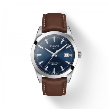 T1274SBL STEEL & LEATHER-BLUE DIAL 40 MM AUTOMATIC GENTLEMAN TISSOT